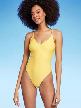 Shade & Shore Yellow One-Piece Swimsuit